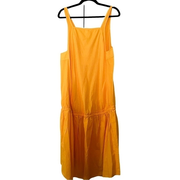 NWT ANTHROPOLOHIE DAILY PRACTICE Cotton Yellow Midi Dress Sz M - Picture 4 of 9